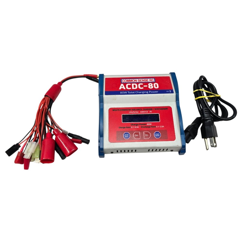 Common Sense RC Multi-Chemistry Balancing Charger Lithium NiCad/NiMH 80W – 8A