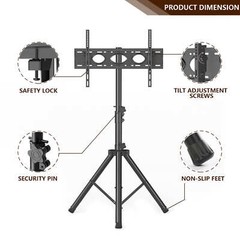 Universal Outdoor Tripod TV Stand with Mount Tilt Adjustable up to 70″