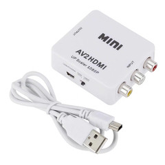 AV to HDMI converter Upscaler Cinch CVBS Composite Adapter Wii NES DVD Plug Play
