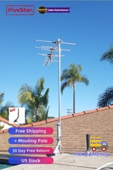 Super Strong Yagi Outdoor TV Antenna 200 Mile Reception Attic Roof