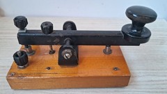 Vintage Morse Telegraph Key FEP Educational Wooden Russian Soviet USSR 1954