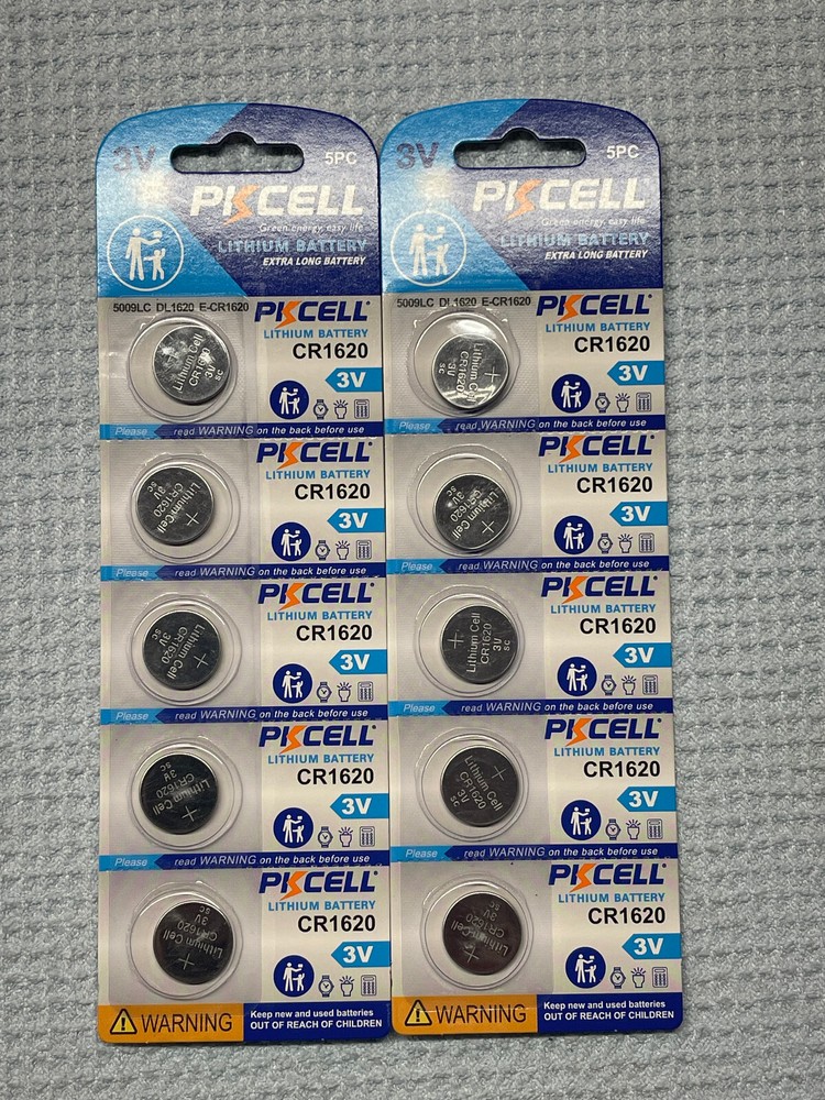 10 PK CR1620 1620 PKCELL Lithium 3v Battery FACTORY FRESH w/ FREE SHIPPING 2029