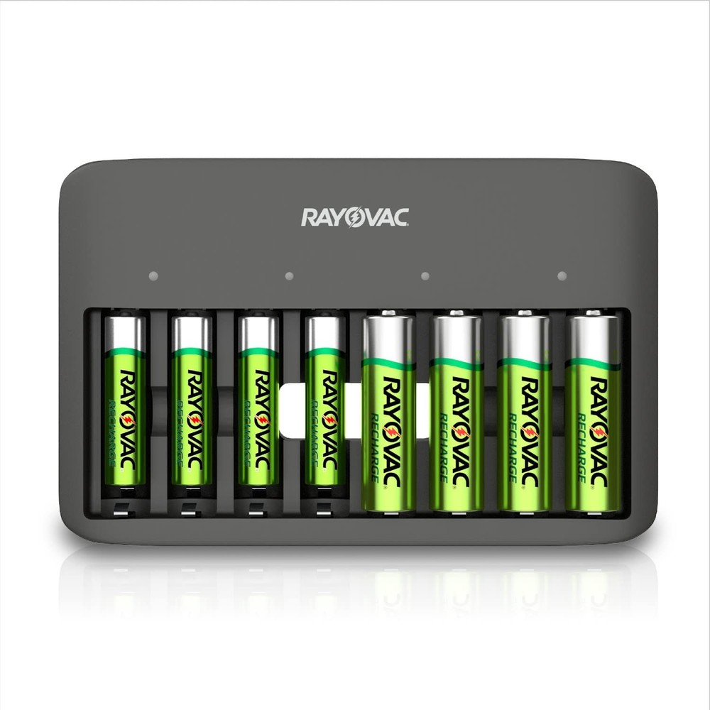 Rayovac USB Battery Charger, 8 Bay Charger for NiMH AA 1 Count, Multicolor