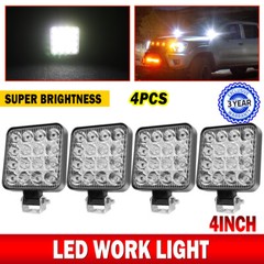 4Pcs Square LED Work Light Pods SPOT Lights For Truck Off Road 4X4 Tractor 12V