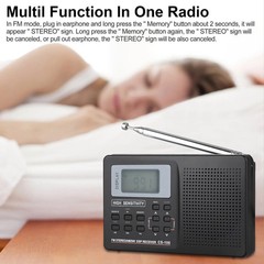 Full Band AM/FM/SW/MW/LW Portable Radio Digital Stereo Speaker Player+Headphones