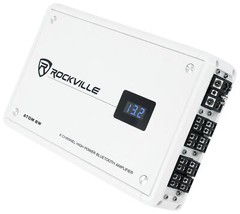 Rockville ATOM 8W 8-Channel 3500w Weather Proof Bluetooth Car Amplifier+Amp Kit