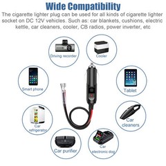 4 PACK Fused 12V ~ 24V Male Car Cigarette Lighter Plug Socket Connector Cable