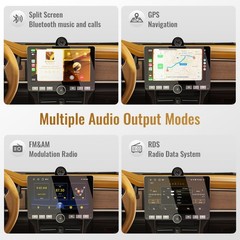 Haudio Android Car Stereo 10.1″ Single Din with 360° 10.1inch 2+64G, black