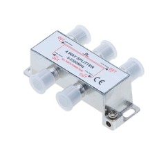 4-Way TV Coaxial Cable Splitter 5-2300 MHz RG6 RG59 Coax Antenna HDTV Satellite