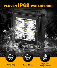AUXBEAM 2″inch 40W White LED Work Light Spot Cube Pods Bar Driving Fog Lamp 3/4″
