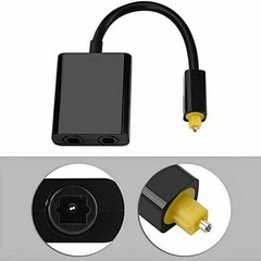 Dual Port Toslink Digital Fiber Optical Adapter Splitter Audio Cable 1 In 2 Out;