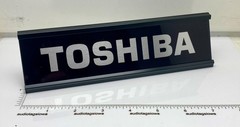 Toshiba Stereo Desk Sign – Custom Silver Aluminum