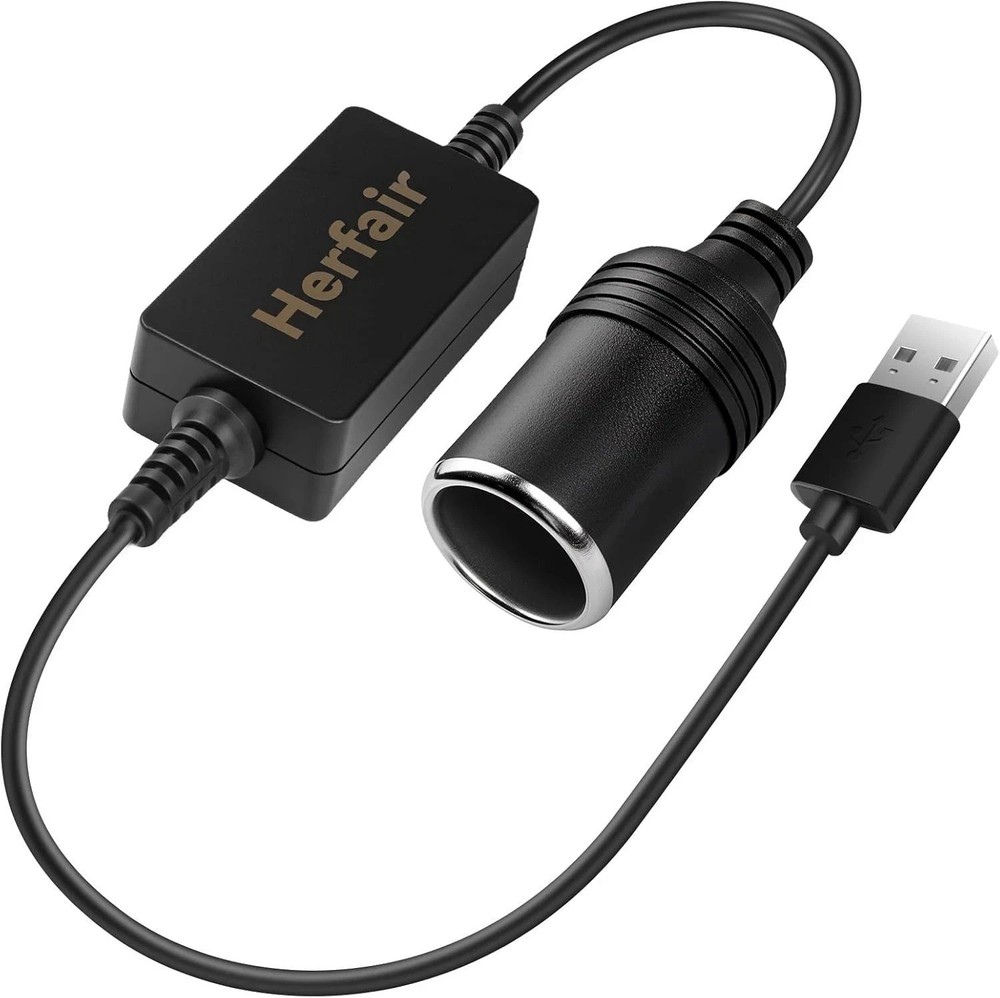 USB C Male to 12V Car Cigarette Lighter Socket Female Converter Adapter Power Ca