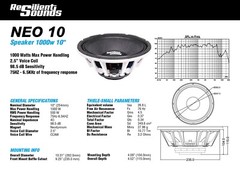 RESILIENT SOUNDS NEO 10 500w rms 4ohm 10″ speaker
