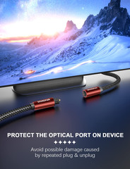 Optical Extension Cable 3 Foot, TOSLINK Male to Female Cable for Home Theater So