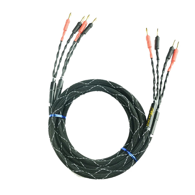 HiFi Speaker Cable Audio Amplifier Oxygen-free Copper With Banana Plug Cable