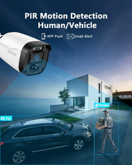 5MP Wired Security Camera System, 90 Days Storage, 4 Cameras, No Fees