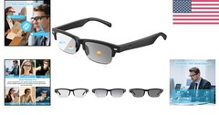 Lightweight AI Smart Glasses – Bluetooth, Photochromic Lenses, with Speakers