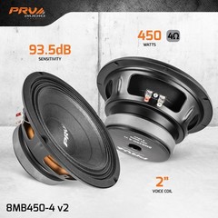 4x PRV Audio 8MB450-4 v2 Midbass Car Audio 8″ Speakers 4 Ohm 8MB PRO 1800 Watts