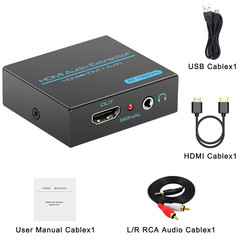 HDMI Audio Extractor Splitter 4K 3.5Mm Adapter Converter with AUX RCA L