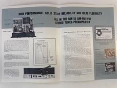 Vintage McIntosh MX113 AM-FM Stereo Tuner Preamplifier Color Sales Spec Booklet
