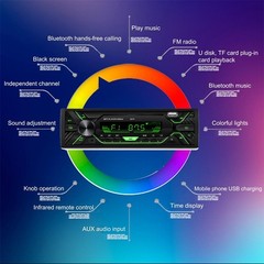 Car Audio Radio Receiver Bluetooth in-Dash FM SD USB MP3 Player