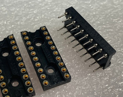 Augat High Quality 20 Pin IC-Socket Machine tooled, NOS Gold Contacts, lot of 5