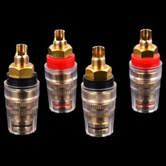 4pcs Audio Speaker Binding Post Short Thread Terminal Banana Plug Gold Plated