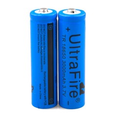 3.7V Button Top Rechargeable Battery 3000mAh Lithium Cell Charger For Flashlight