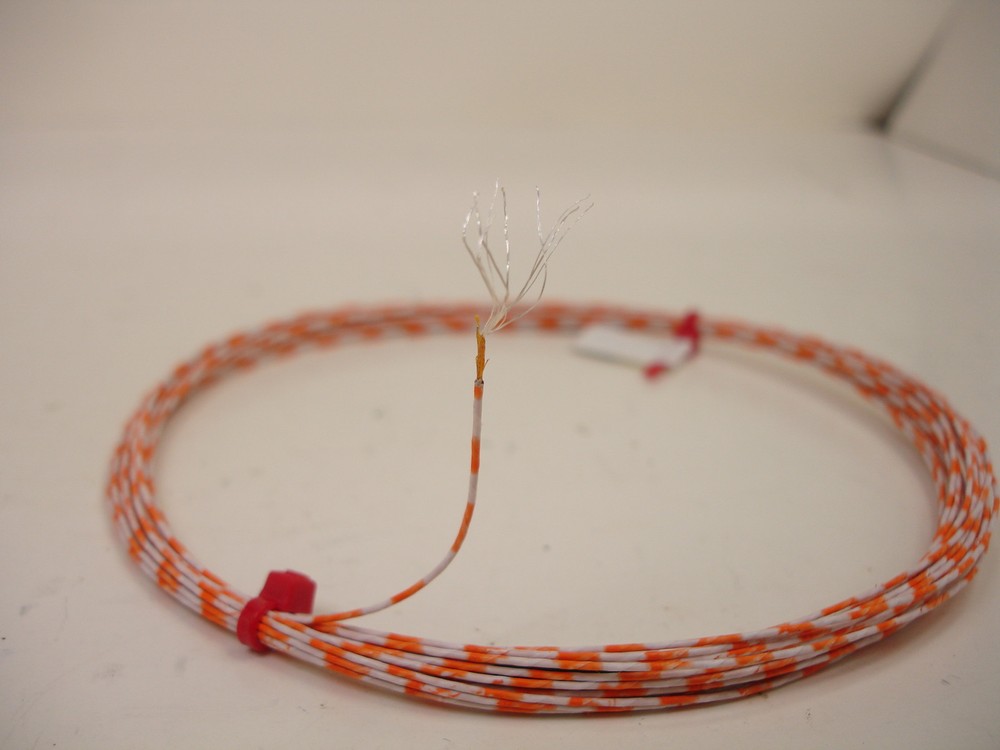 25 feet 26 AWG Silver plated Kapton PTFE White Orange 19 strand SPC
