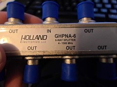Holland GHPNA-6 6-Way Cable Splitter RF Coaxial IPTV 4-1500 MHz Nickel Plated 1