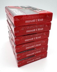 Maxell UR60 Audio Cassette Tape 60 Minutes – LOT OF 6 – NEW/SEALED