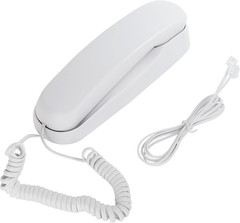 White OF-990 Slimline Telephone Wall-Mountable Basic Corded Telephone No AC Powe
