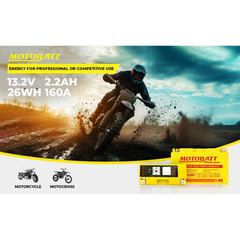 Motobatt ML7U-HP LifePo4 Lithium Battery, Maintenance Free Powersport