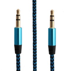 Blue 10ft Long AUX Cable Jack Gold-Plated Plug Audio Wire Cord for iPod Phone
