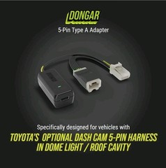 Dongar Dash Cam Power Adapter (5-Pin Type A) for Select Toyota/Lexus black