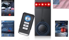 Car Alarm System 108dB Vibration Sensor & Red Light Wireless Remote