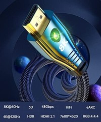 8K 60Hz HDMI 2.1 Cable UHD 7680×4320 HDR10 48Gbps For TV PS5 Switch TV BOX