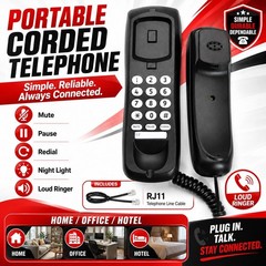 Mini Corded Landline Phone Desktop Wall Mount Telephone for Hotel Office Home US