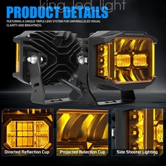 AUXBEAM 5″inch 172W Side Shooter LED Work Driving Light Spot Fog Pods Amber DRL