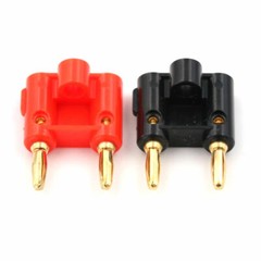 10 Pcs 4mm Gold Plated Dual Banana Plugs Screw Type Speaker Wire Cable Connector