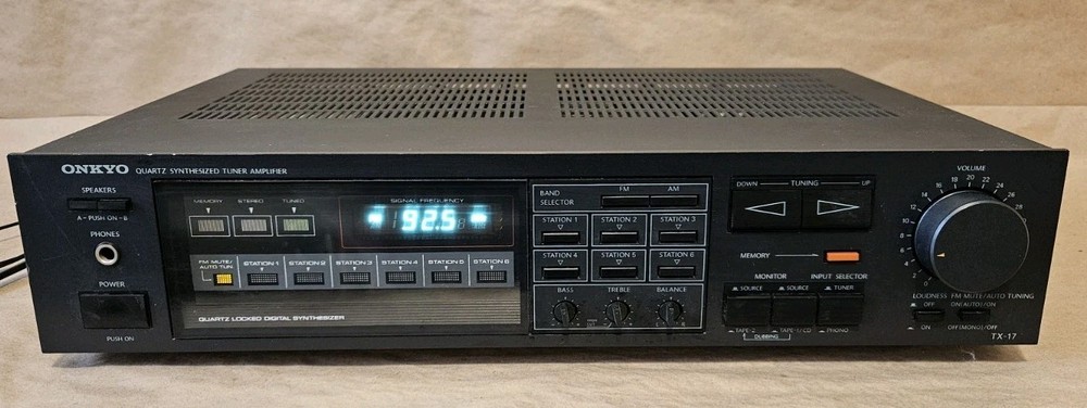 Onkyo TX-17 – 2 Channel AM FM Phono Stereo Receiver System -25 Watts Per – Japan