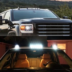 FOR CHEVY GMC 2500 2500 3500 3X SMOKED WHITE LED CAB ROOF RUNNING LIGHT LAMP NEW