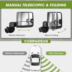 Towing Mirror for Chevy Silverado/GMC Sierra 2500HD 3500HD Textured Black