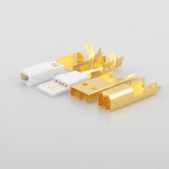 Pair 5U Thickness 24K Gold Plated USB2.0 Adapter USB Type A + Type B Connector