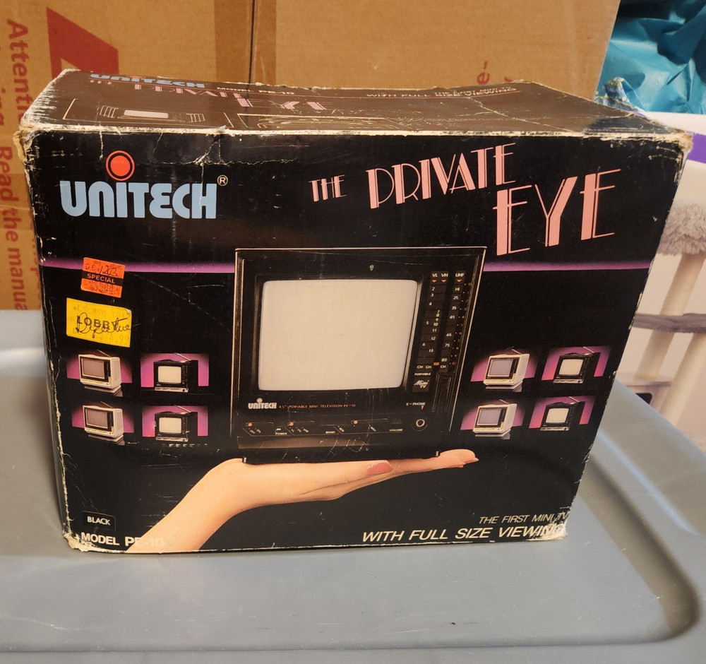Unitech The Private Eye PE-10 Portable B&W Mini TV/Radio