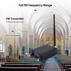 Retekess TR508 FM Transmitter Broadcast Stereo Radio Station Church Drive in Car