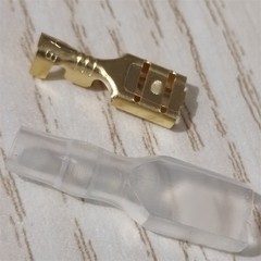 100 Sets Brass Female Spade Terminals 4.8mm Wire Connectors Insulating Sleeve US