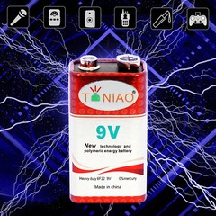 100 PCS 9V 6F22 9 Volts Heavy Duty Zinc Carbon 0% Mercury Battery Free Shipping