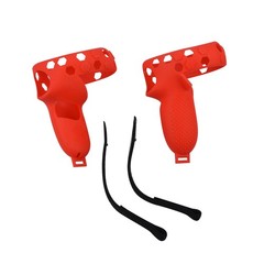 2Pcs Handle Grip Cover Silicone+Nylon Strap For Oculus Quest 2 VR Controller
